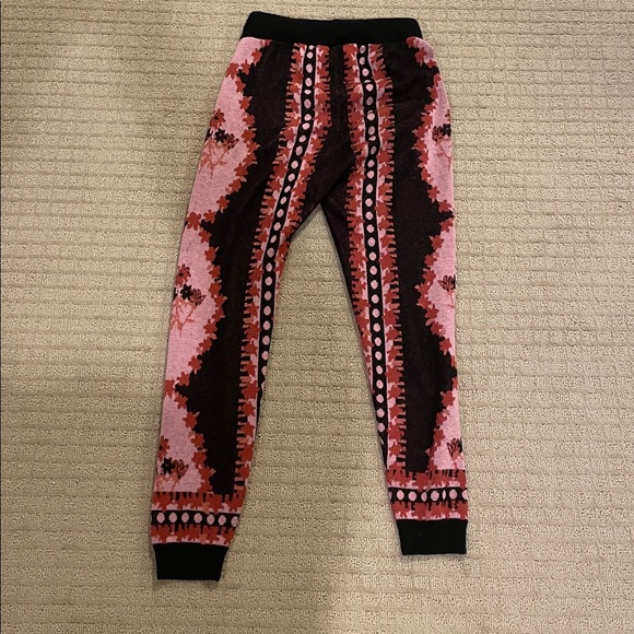 Free People Pink and Black Patterned Sweater Joggers - Picture 3 of 3